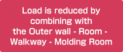 Load is reduced by combining with the Outer wall - Room - Walkway - Molding Room