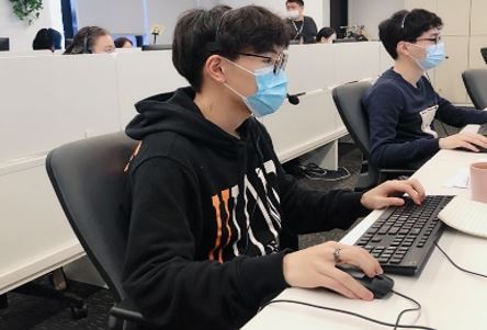 A call center in China