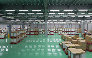 LED lighting installed within the factory