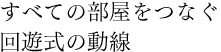 すべての部屋をつなぐ回遊式の動線