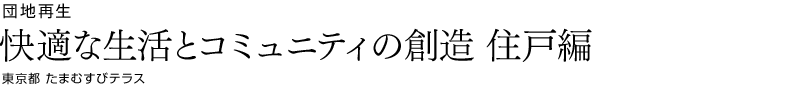 団地再生　快適な生活とコミュニティの創造　住戸編　東京都たまむすびテラス