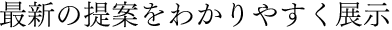 最新の提案をわかりやすく展示